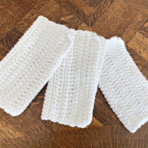 Hand Made Crocheted Kitchen Dishcloths Set of 3 White New - Picture 1 of 4